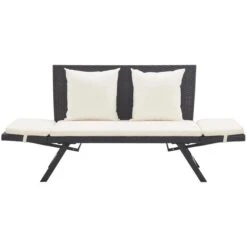 VidaXL Gartenbank 46230, 2-Sitzer, Mit Armlehnen, Wetterfest, Schwarz / Weiß, Polyrattan -Smart Haus Geschaf 053d8361026806c8d518f5ce0ad3329a1dfb92bb gartenbank vidaxl 46230 2 sitzer