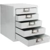 ADB Schubladenschrank 40307, Lichtgrau, Aus Metall, A4, 5 Schübe