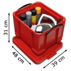 Really-Useful-Box Aufbewahrungsbox 35R, 35Liter, Mit Deckel, Kunststoff, Rot, 48 X 39 X 31cm -Smart Haus Geschaf 14e5cdc462f22fb4e63b296956263435d627fea8 aufbewahrungsbox really useful box 35r 35liter