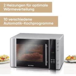 Severin Mikrowelle MW 7775, Mit Grill, 900 Watt, Grill 1100 W, Heißluft, 30 Liter, Silber -Smart Haus Geschaf 230930496494917d17940be772628f69173efa2b mikrowelle severin mw 7775 mit grill