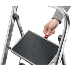 Hailo Klapptritt StandardLine K60, 4392-801, Aus Aluminium, Standhöhe 47cm, 2 Stufen, Silber -Smart Haus Geschaf 32755cbbc7e74fb31551f32d7201683dcf898a86 klapptritt hailo k60 4392 801 aus aluminium