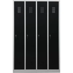 G-Office Spind WRC/4.18117, Anthrazit, 4 Abteile Mit Sockel, BxT: 117 X 50cm -Smart Haus Geschaf 5a8c4de6e7329d51937c71c6c32d5ee04ba4ecbe spind g office wrc4.18117 anthrazit