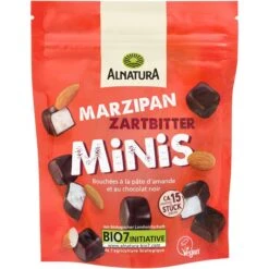 Alnatura Minischokolade Marzipan-Zartbittter, BIO, Gefüllte Schokoladen-Spezialitäten, 70g