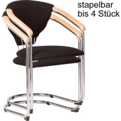 Nowy-Styl Kelly Besucherstuhl 2 Stück, Stoff Schwarz, Freischwinger Stapelbar, Mit Armlehnen 6 Nowy-Styl Kelly Besucherstuhl 2 Stück, Stoff Schwarz, Freischwinger Stapelbar, Mit Armlehnen -Smart Haus Geschaf 9ef1964225a6e4a21921468a0b2873ffbee899b0 besucherstuhl nowy styl kelly stapelbar