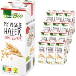 Edeka Haferdrink Ohne Zucker, BIO, Je 1 Liter, 8 Stück