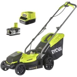 Ryobi Rasenmäher RLM18X33B40 ONE+, Akku, 18V / 4Ah, Mit 1 Akku, Ladegerät, Fangkorb 35 Liter