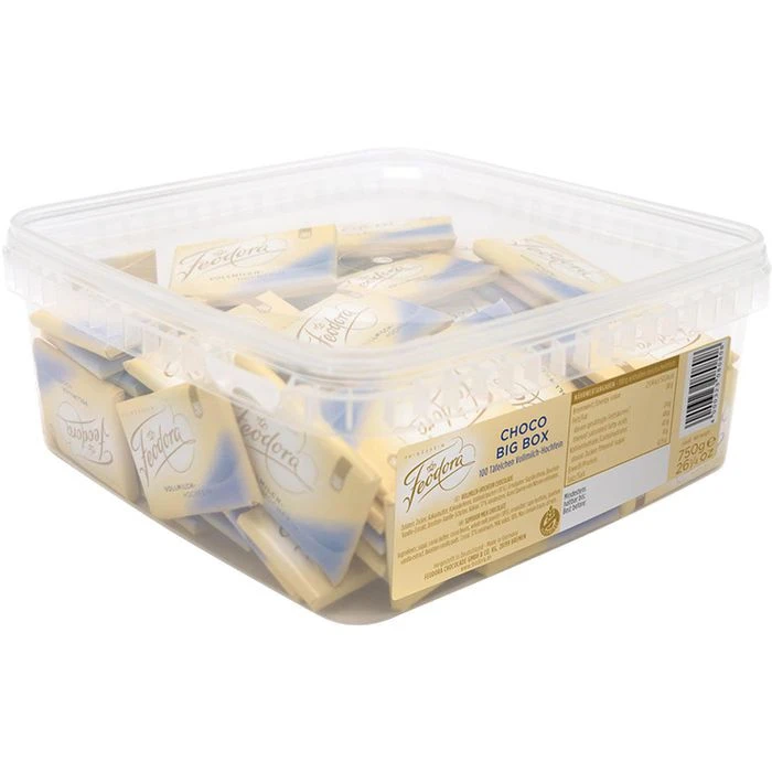 Feodora Minischokolade Choco Big Box Vollmilch, Minischokoladentäfelchen, 100 Stück, 750g 3 Feodora Minischokolade Choco Big Box Vollmilch, Minischokoladentäfelchen, 100 Stück, 750g