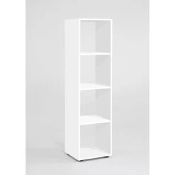 FMD-Möbel Bücherregal Mega 4, 248-004, Weiß, Aus Holz, 36,5 X 138,5 X 33cm, 4 Fächer -Smart Haus Geschaf e78f4dfb27038cfa4ae72d1a74b378f8d5481ee4 buecherregal fmd moebel mega 4 248 004 weiss