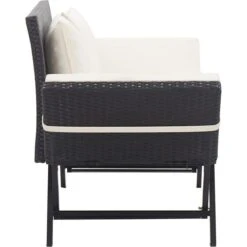 VidaXL Gartenbank 46230, 2-Sitzer, Mit Armlehnen, Wetterfest, Schwarz / Weiß, Polyrattan -Smart Haus Geschaf f210207b22eedff8c5debd93aef6675a10c201e5 gartenbank vidaxl 46230 2 sitzer